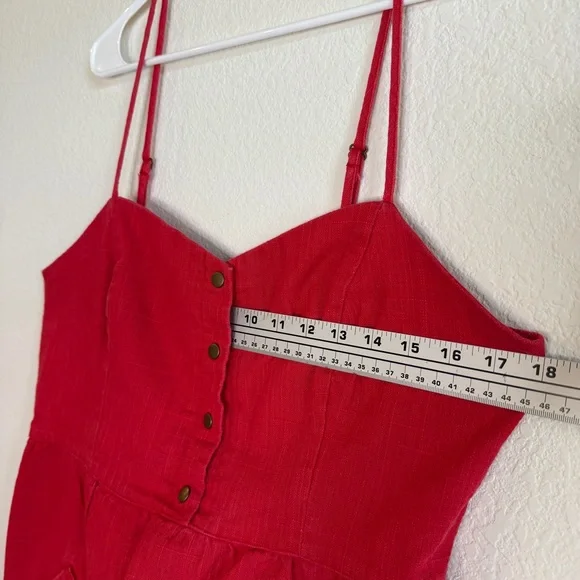 🌺 Cherry Red Cutie! Button-Front Sundress w/ Pockets – Size M🌺Preloved - Picture 9 of 16